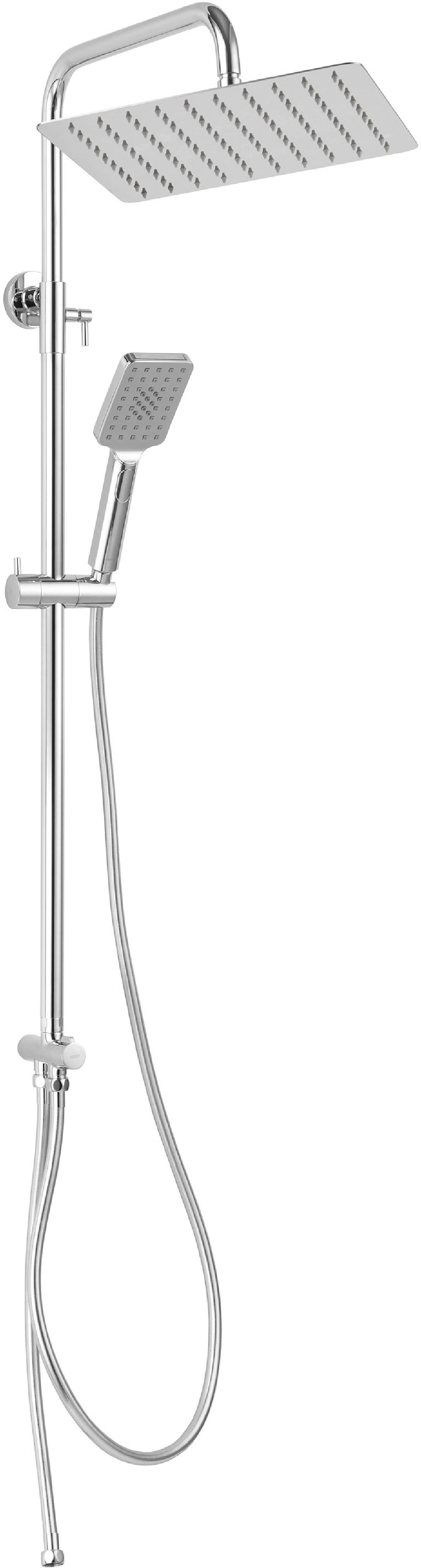 Ferro Wizard Square Pro zestaw prysznicowy ścienny z deszczownicą chrom NP48