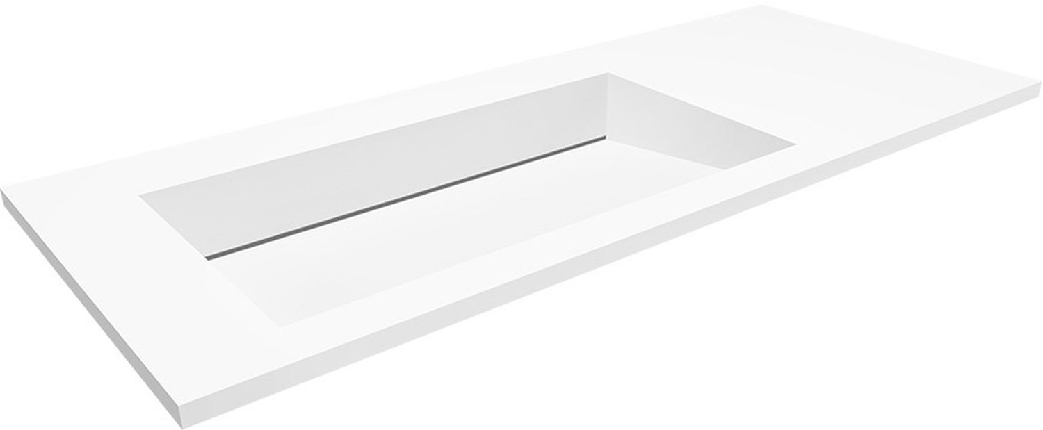 Cristalstone Linea Ideal umywalka 110x45 cm wpuszczana prostokątna biały U1100-MBLOLC/CR/BO