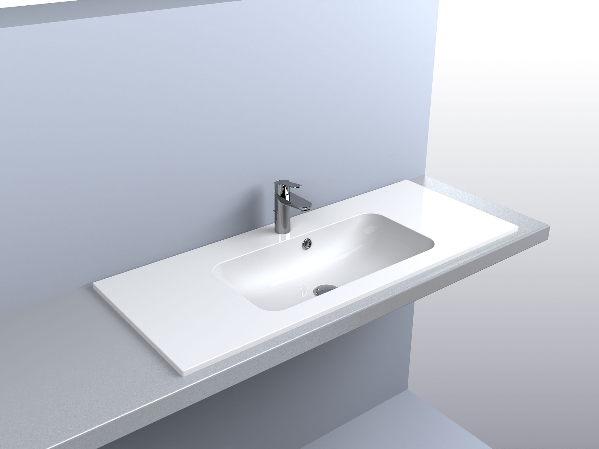 Miraggio Della umywalka 110x45 cm wpuszczana prostokątna biały połysk 0000170