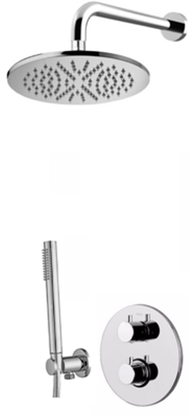 Paffoni Light zestaw wannowo-prysznicowy podtynkowy termostatyczny z deszczownicą chrom LIQ018ZSC2A