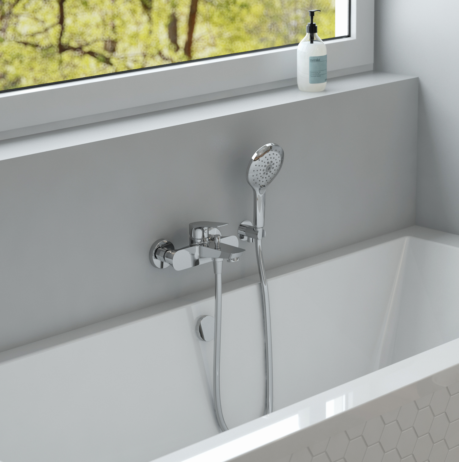 Oltens Vernal bateria wannowo-prysznicowa ścienna chrom 34004100 - Wysyłka w 24h