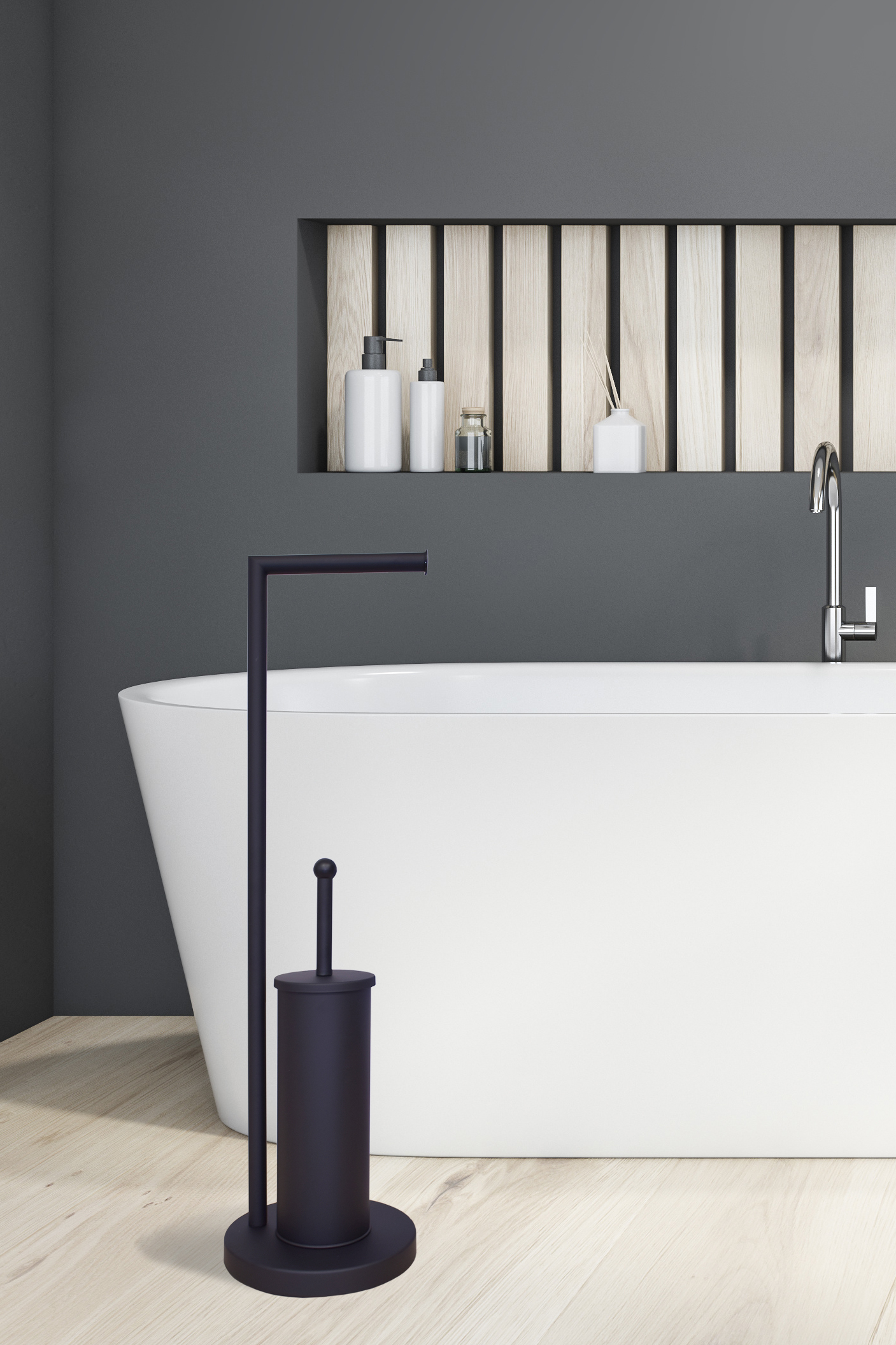 Sepio stojak na papier toaletowy model 104 czarny 10STOLAZMO104 - Wysyłka w 24h