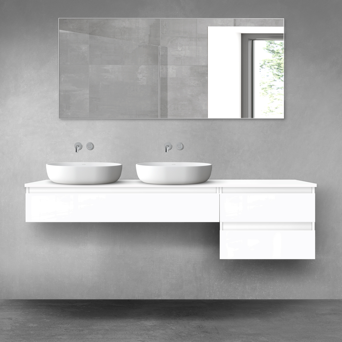 Oltens Vernal zestaw mebli łazienkowych 180 cm z blatem biały połysk 68589000 - Wysyłka w 24h