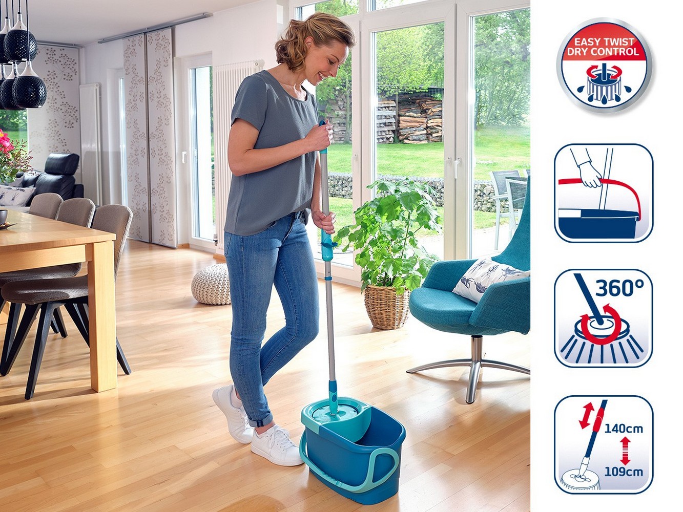 Leifheit Clean Twist Mop Ergo mop z wiadrem 52101 - Wysyłka w 24h