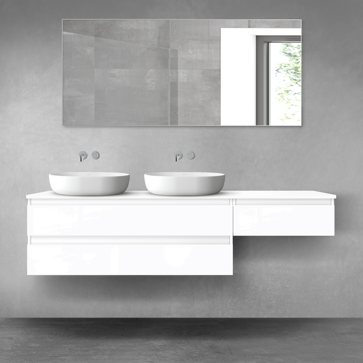 Oltens Vernal zestaw mebli łazienkowych 180 cm z blatem biały połysk 68591000 - Wysyłka w 24h