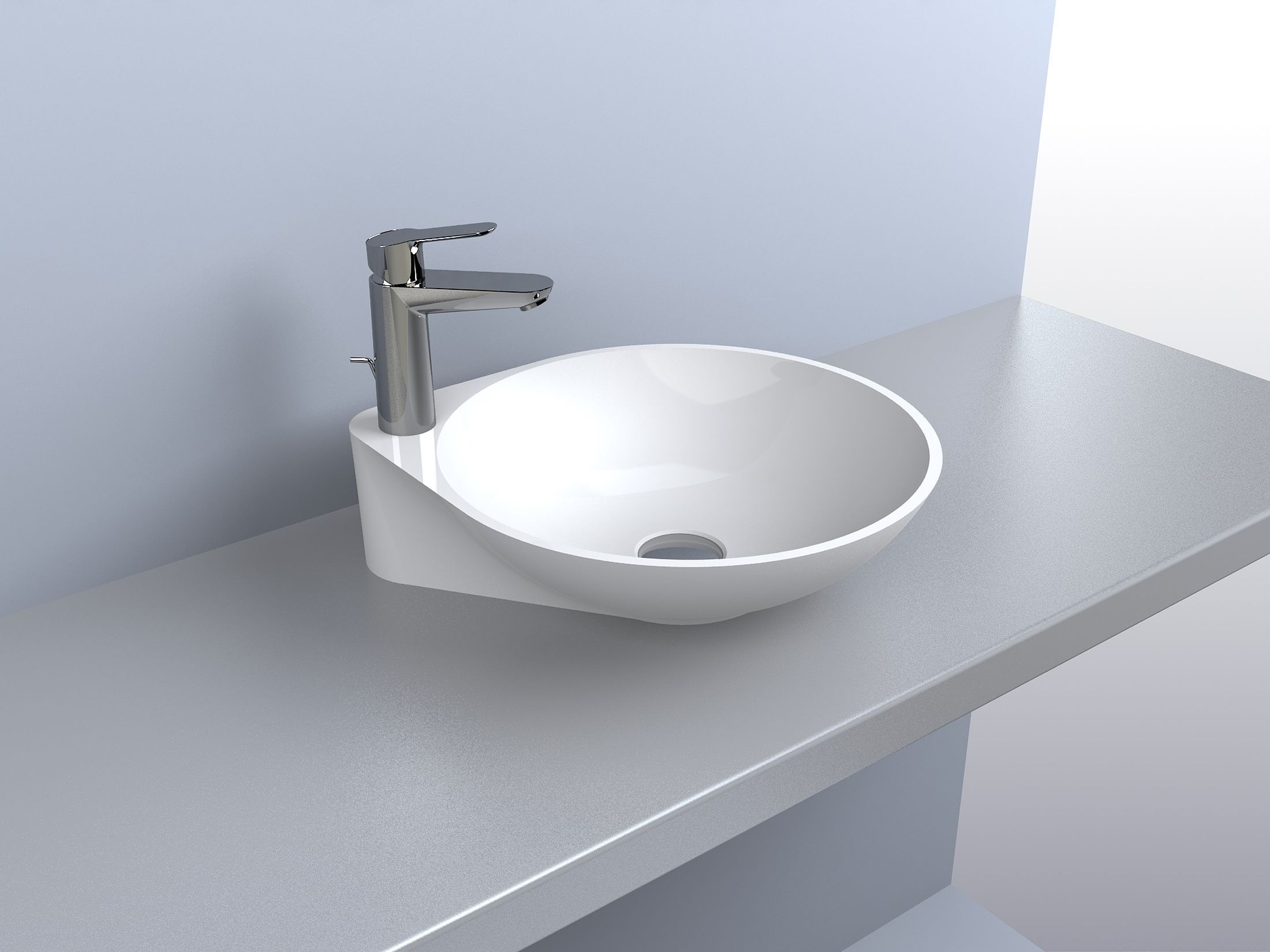 Miraggio Florence umywalka 46,5x40 cm nablatowa biały połysk 0000197