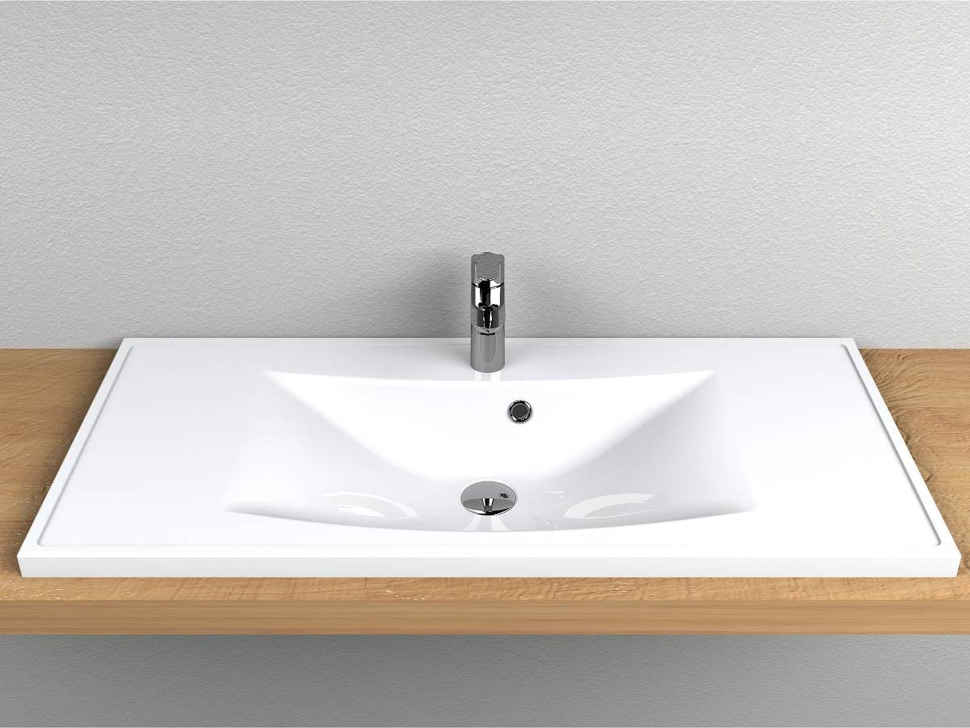 Miraggio Rostriks Uno umywalka 100x45 cm wpuszczana prostokątna biały połysk 0001541