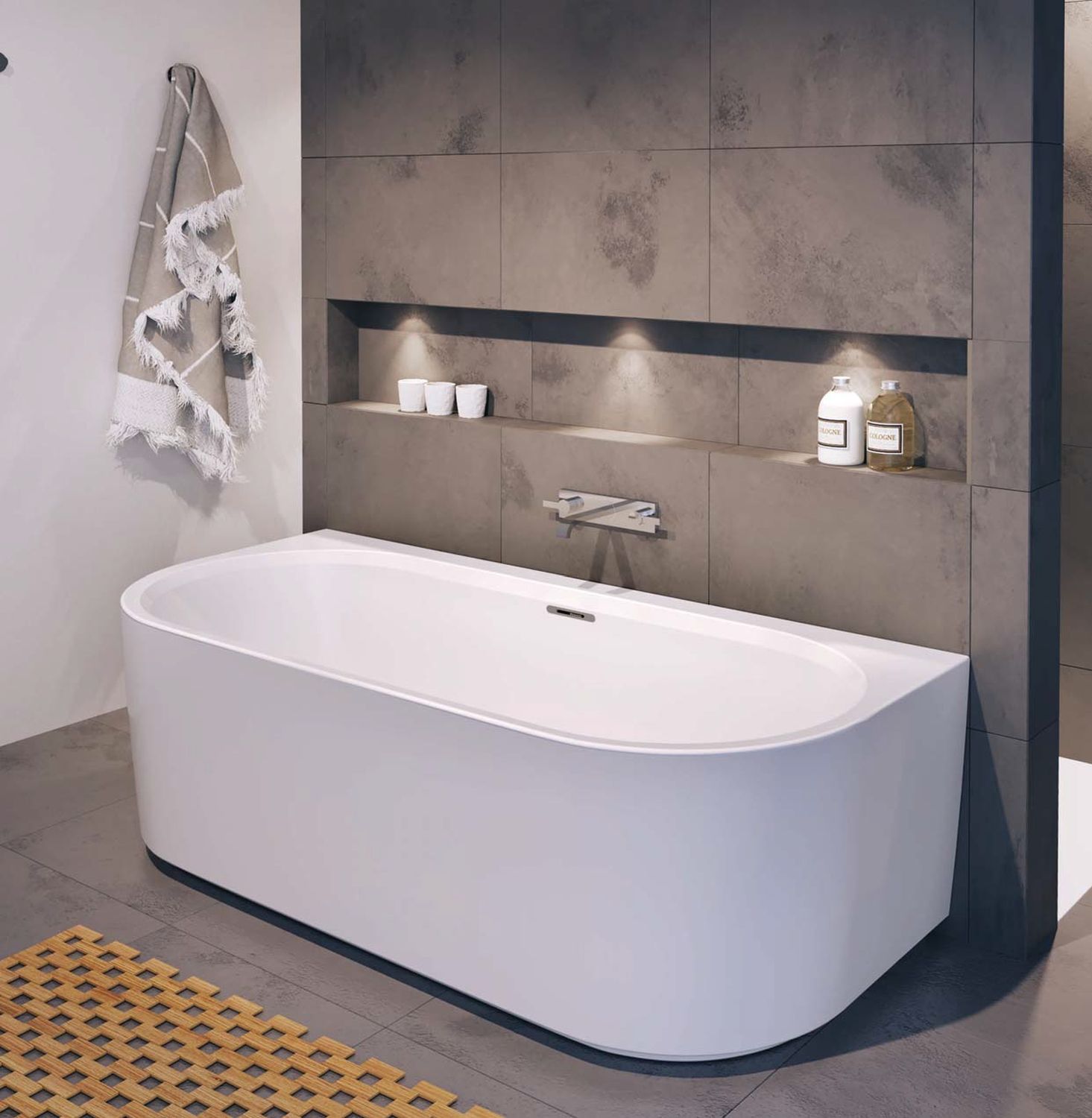 Riho Desire Back2Wall wanna wolnostojąca 184x84 cm przyścienna biały błyszczący B089001005