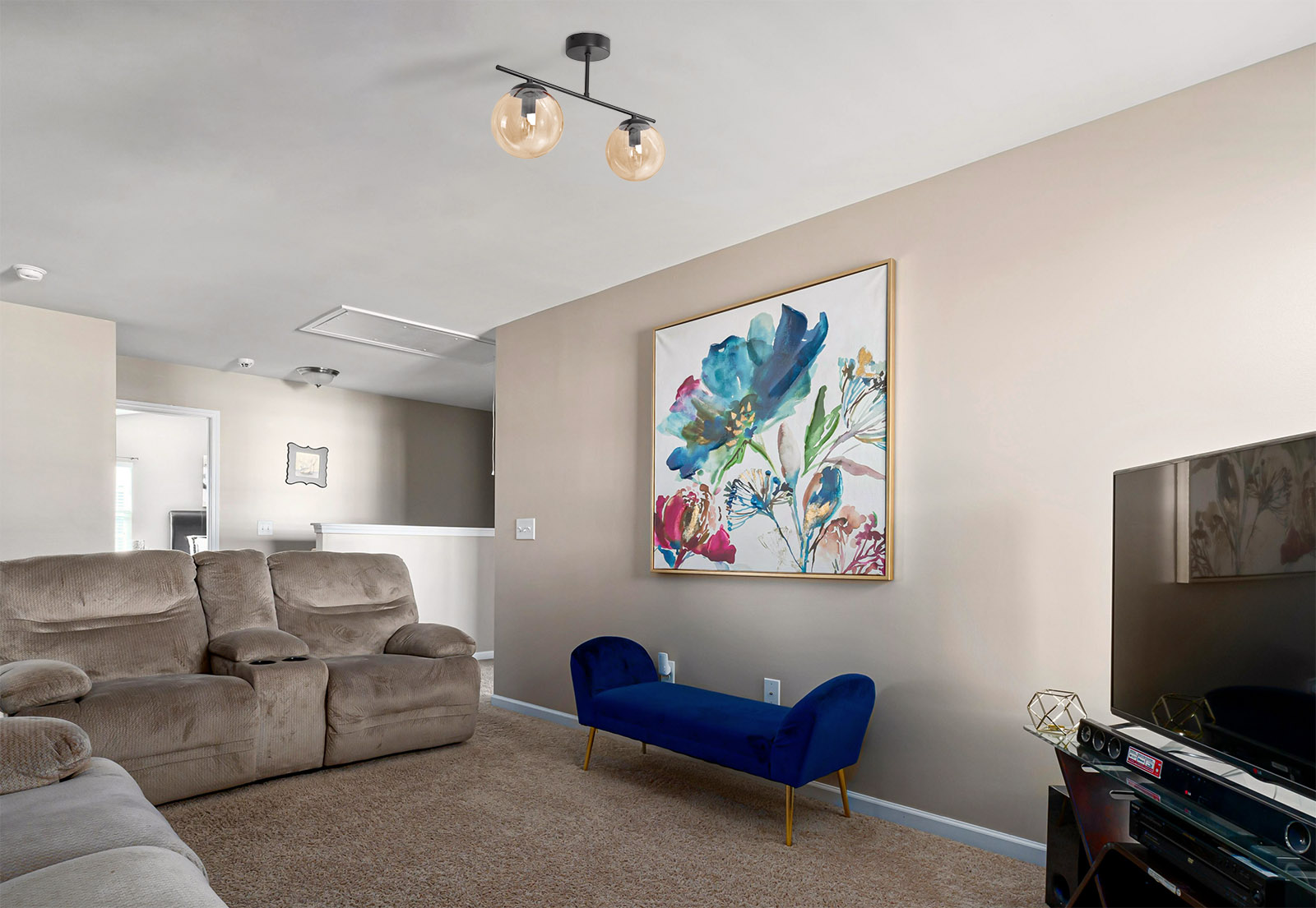 Kaja Delta lampa podsufitowa 2x10 W czarna-bursztynowa K-5163 - Wysyłka w 24h