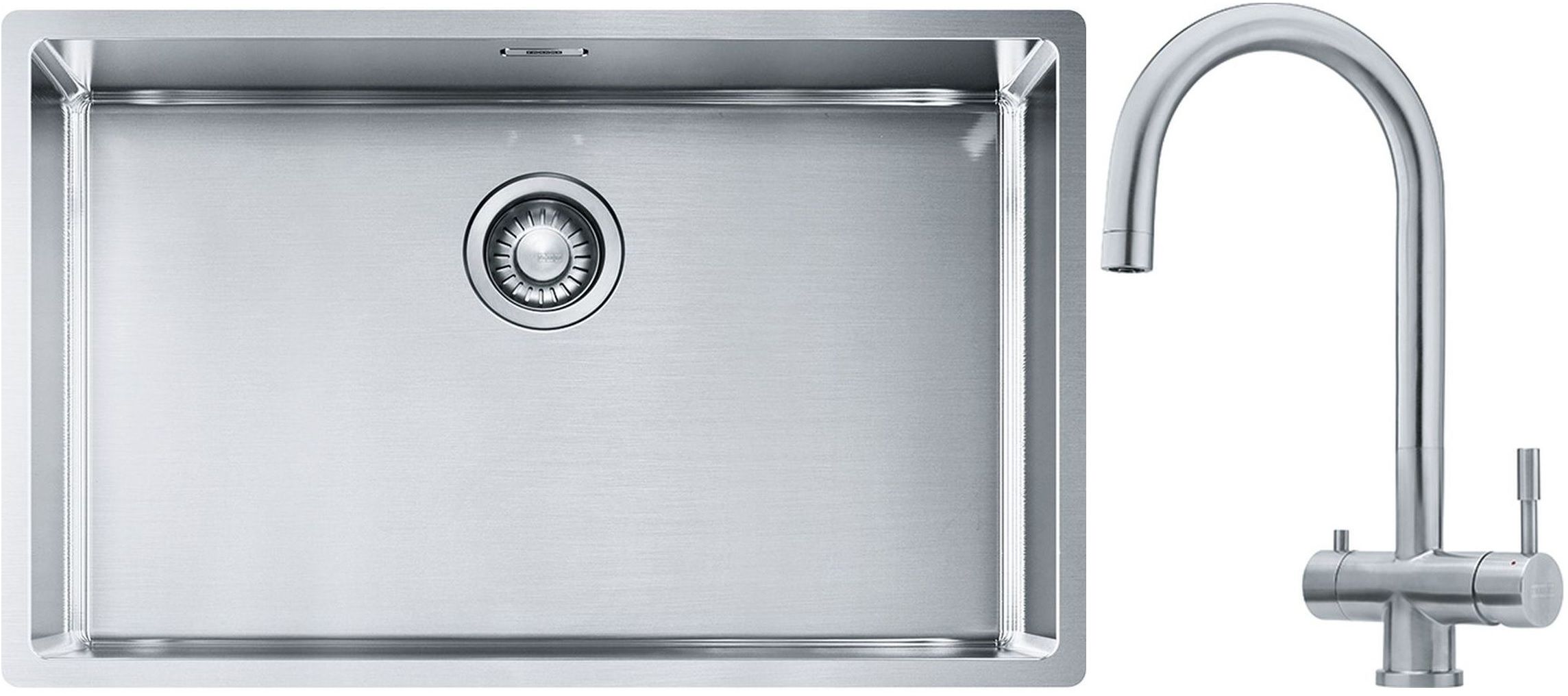 Franke Box BXX 210/110-68 zlewozmywak 72,5x45 cm stalowy z baterią kuchenną Eos stal szlachetna (1270453658, 1200179979)