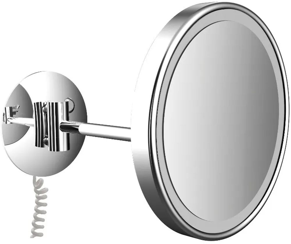 Emco Pure (LED) lusterko kosmetyczne 20,3x20,3 cm okrągłe z oświetleniem chrom 109406008