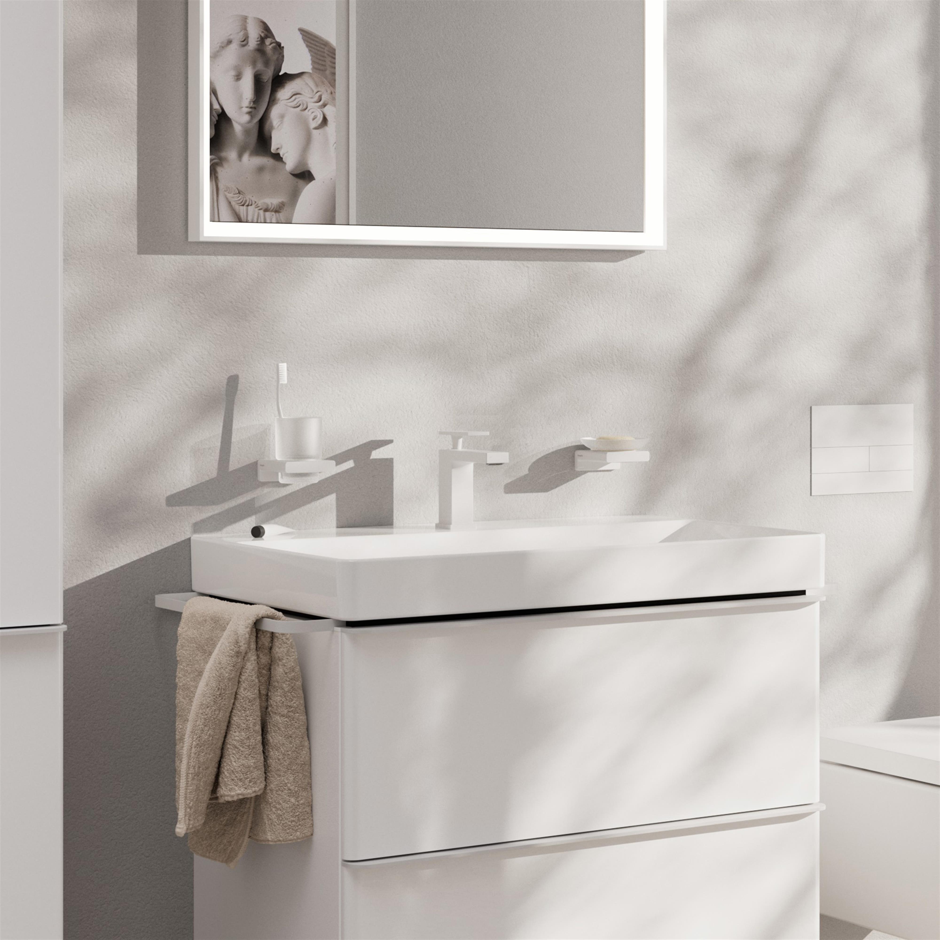 Hansgrohe Tecturis E bateria umywalkowa stojąca CoolStart biały mat 73001700
