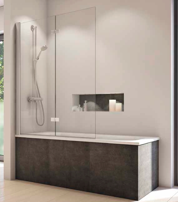 SanSwiss Solino parawan nawannowy 100 cm 2-częściowy chrom połysk/szkło przezroczyste SOLB2G1005007