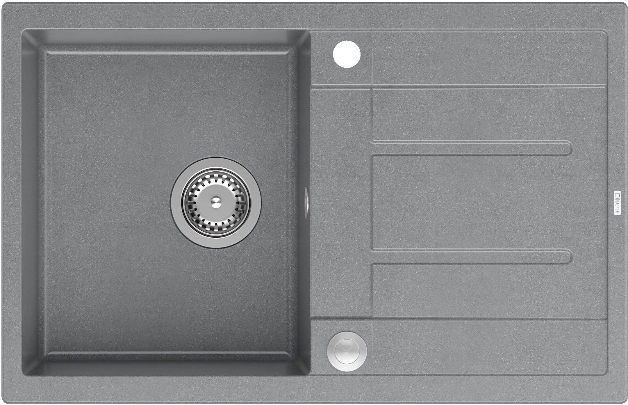 Quadron Morgan 111 zlewozmywak 78x50 cm GraniteQ wpuszczany silver stone/stalowy HB8203U5-BS_P2O - Wysyłka w 24h