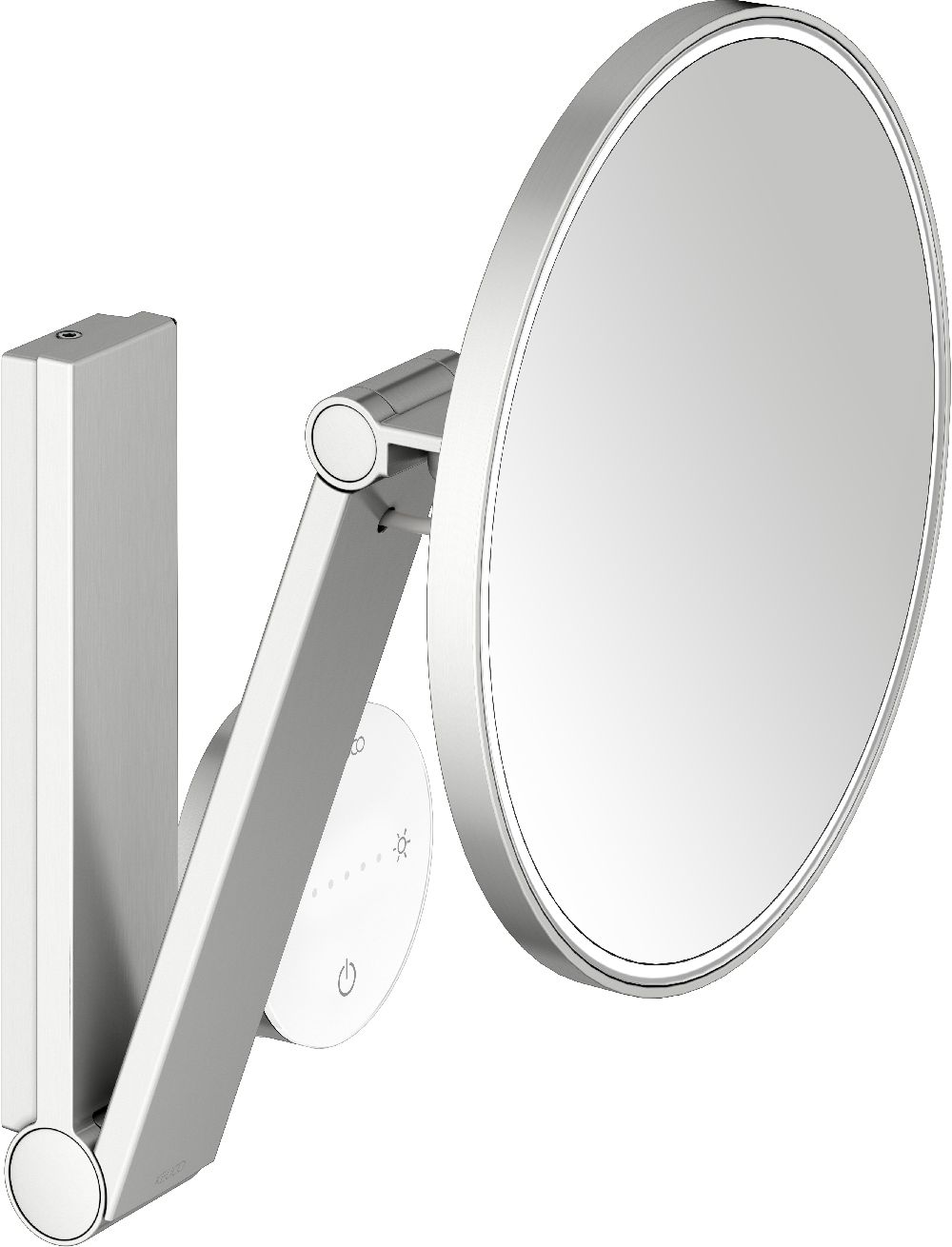 Keuco Cosmetic mirrors lusterko kosmetyczne 21,2x31,8 cm okrągłe z oświetleniem stal szlachetna 17612219002