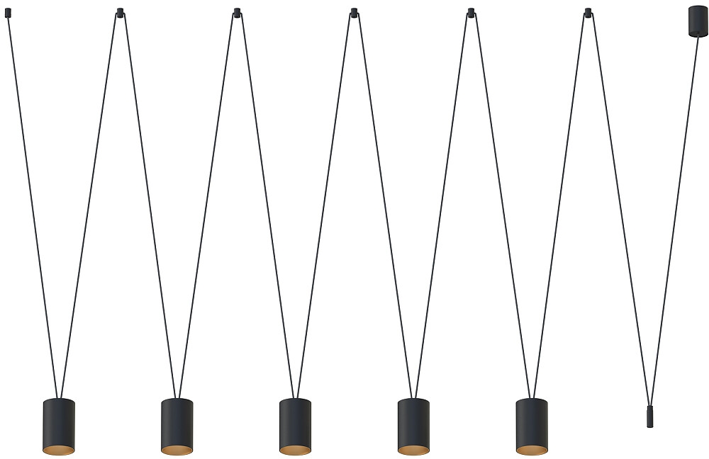 Nowodvorski Lighting More Tone lampa wisząca 5x10 W czarna-złota 7817