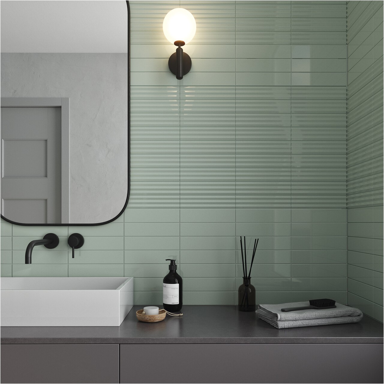 Cil Decor Match dekor ścienny 25x6,25 cm Curved Sage Gloss