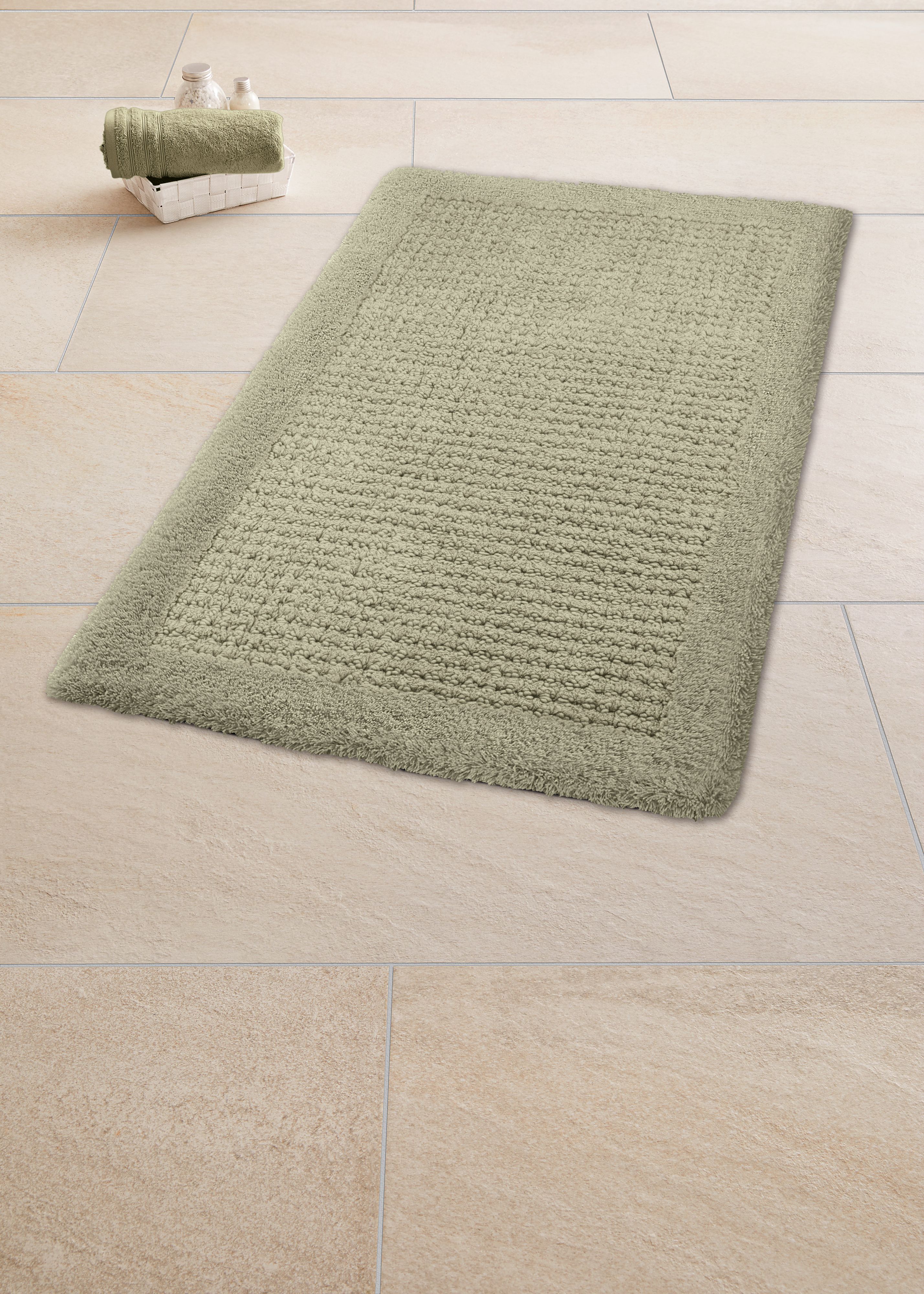 Kleine Wolke Net dywanik łazienkowy 90x60 cm zielony 9171652519