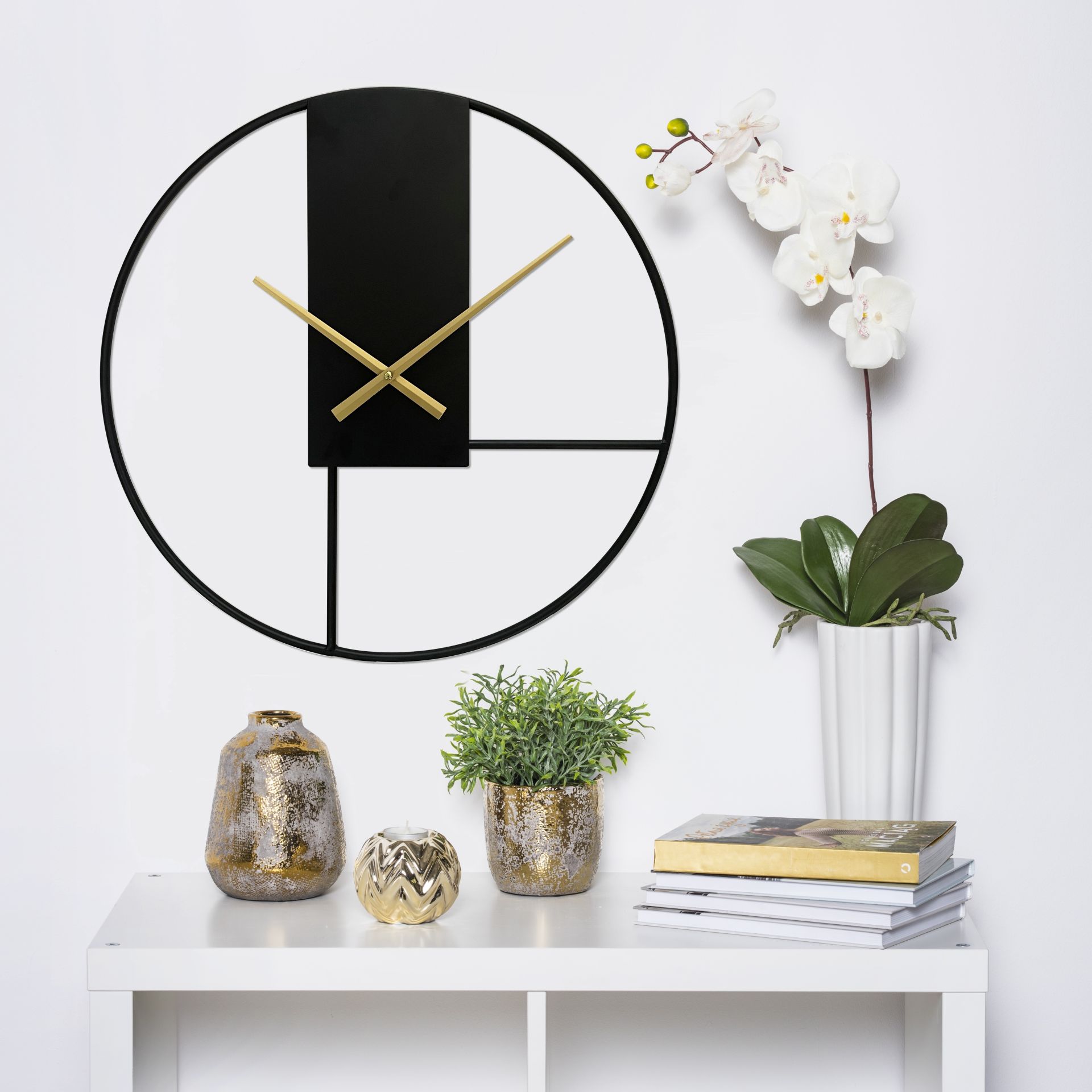 Splendid Timo zegar ścienny czarny-złoty AZ-TIMO - Wysyłka w 24h