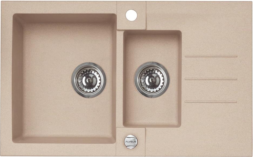 Alveus Rock 70 zlewozmywak 78x48 cm 1.5-komorowy beżowy 1217055