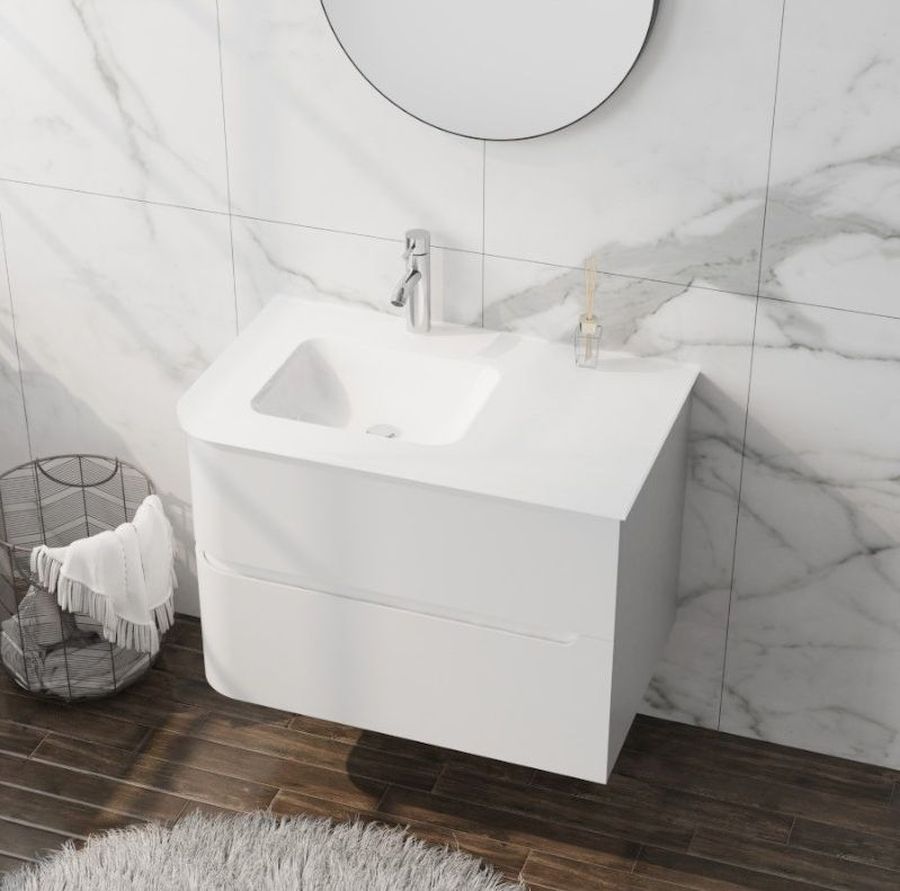 LaVita Atlanta umywalka z szafką 80 cm zestaw meblowy biały
