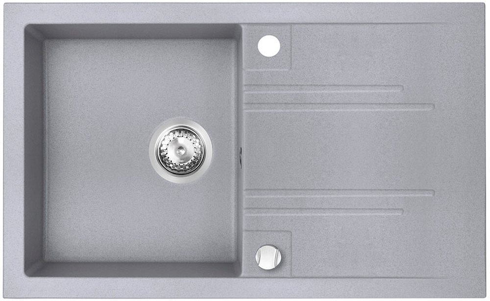 Ferro Mezzo II zlewozmywak granitowy 78x48 cm szary DRGM48/78GA