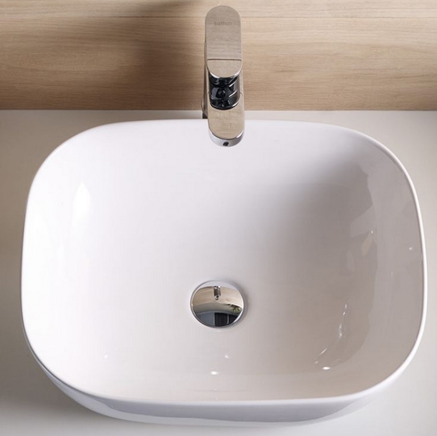 Bathco Spain Olea umywalka 49x40 cm nablatowa prostokątna biała 4072 - Wysyłka w 24h