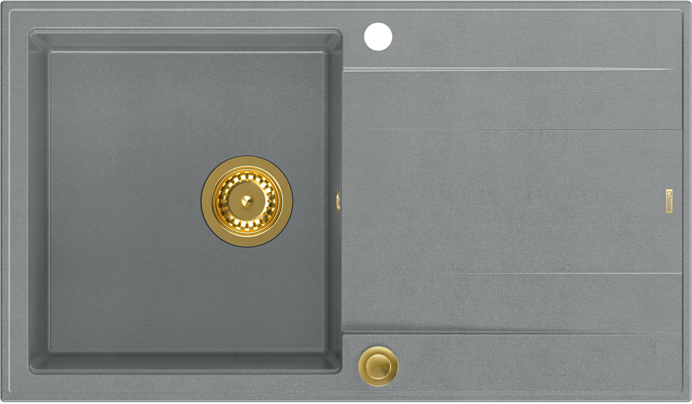 Quadron Evan 111 zlewozmywak 86x50 cm GraniteQ silver stone/złoty HCQE8650U5_PVDG1_P2O