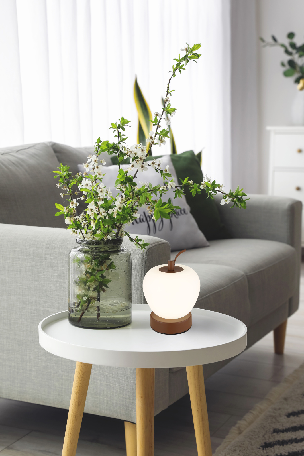 Globo Lighting Evalina lampa stołowa 1x2 W biała-brązowa 21011