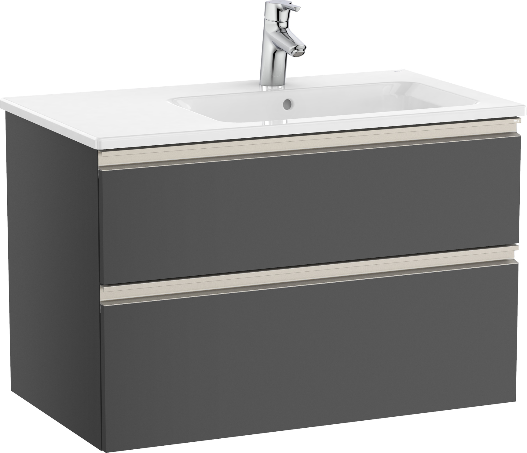 Roca Gap-N Unik zestaw łazienkowy 80 cm umywalka z szafką prawa antracyt połysk A851480153 - Wysyłka w 24h