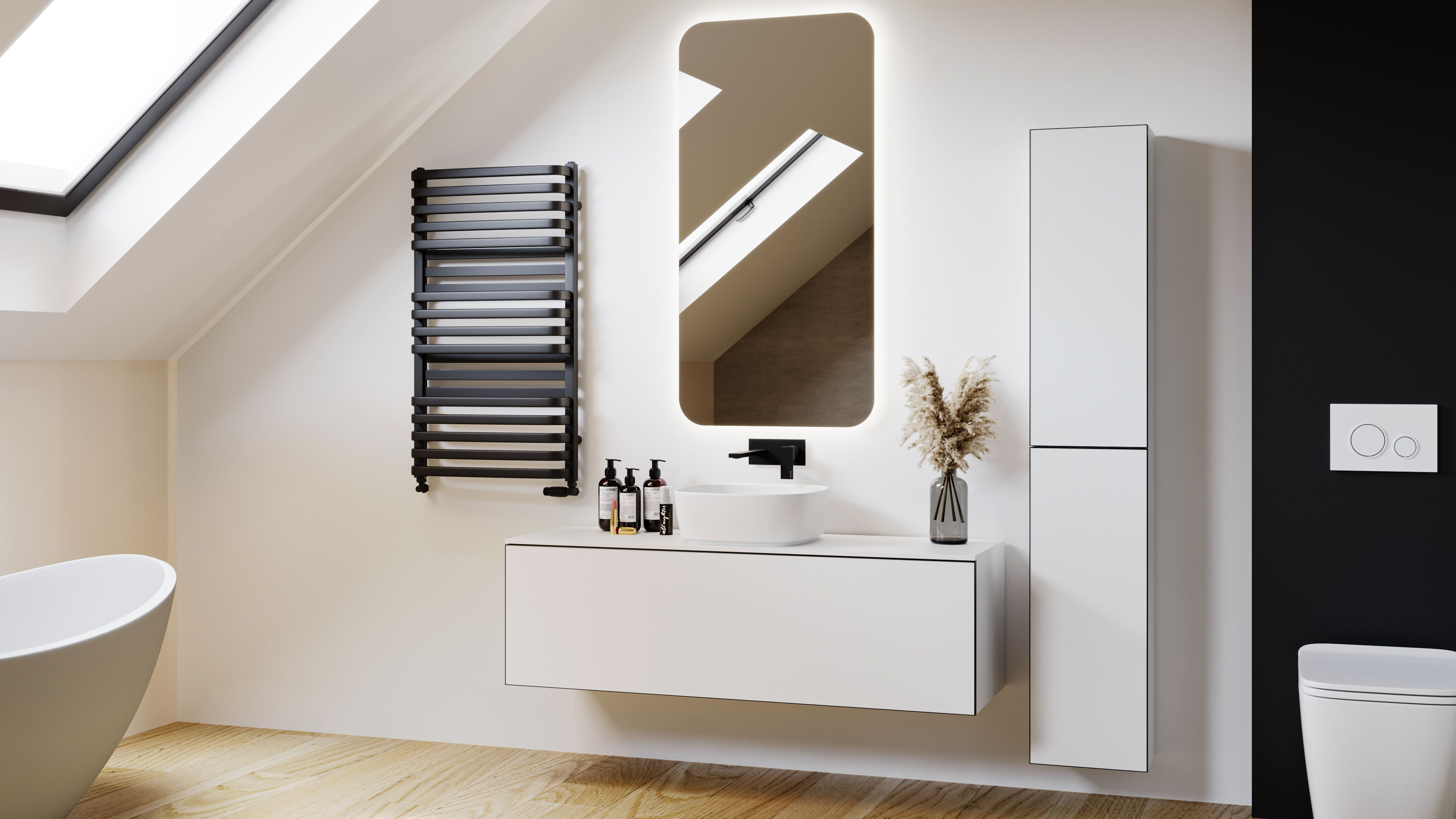 Luxrad Plus New grzejnik łazienkowy dekoracyjny 114x53 cm czarny PLUN1140530S040