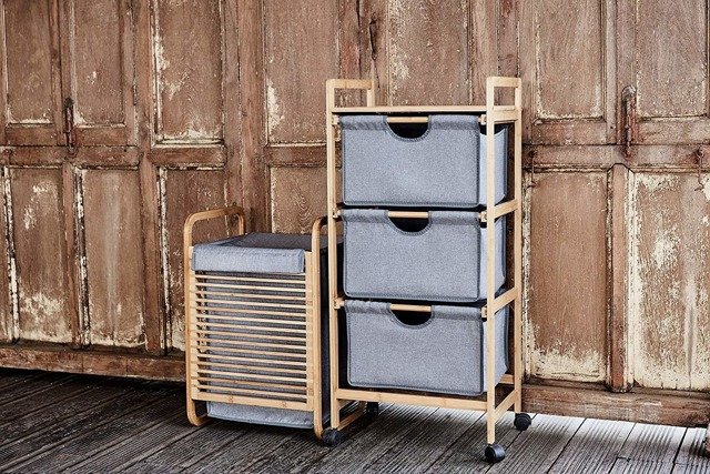 Wenko Bahari regał łazienkowy stojący brązowy/szary 62213100 - Wysyłka w 24h