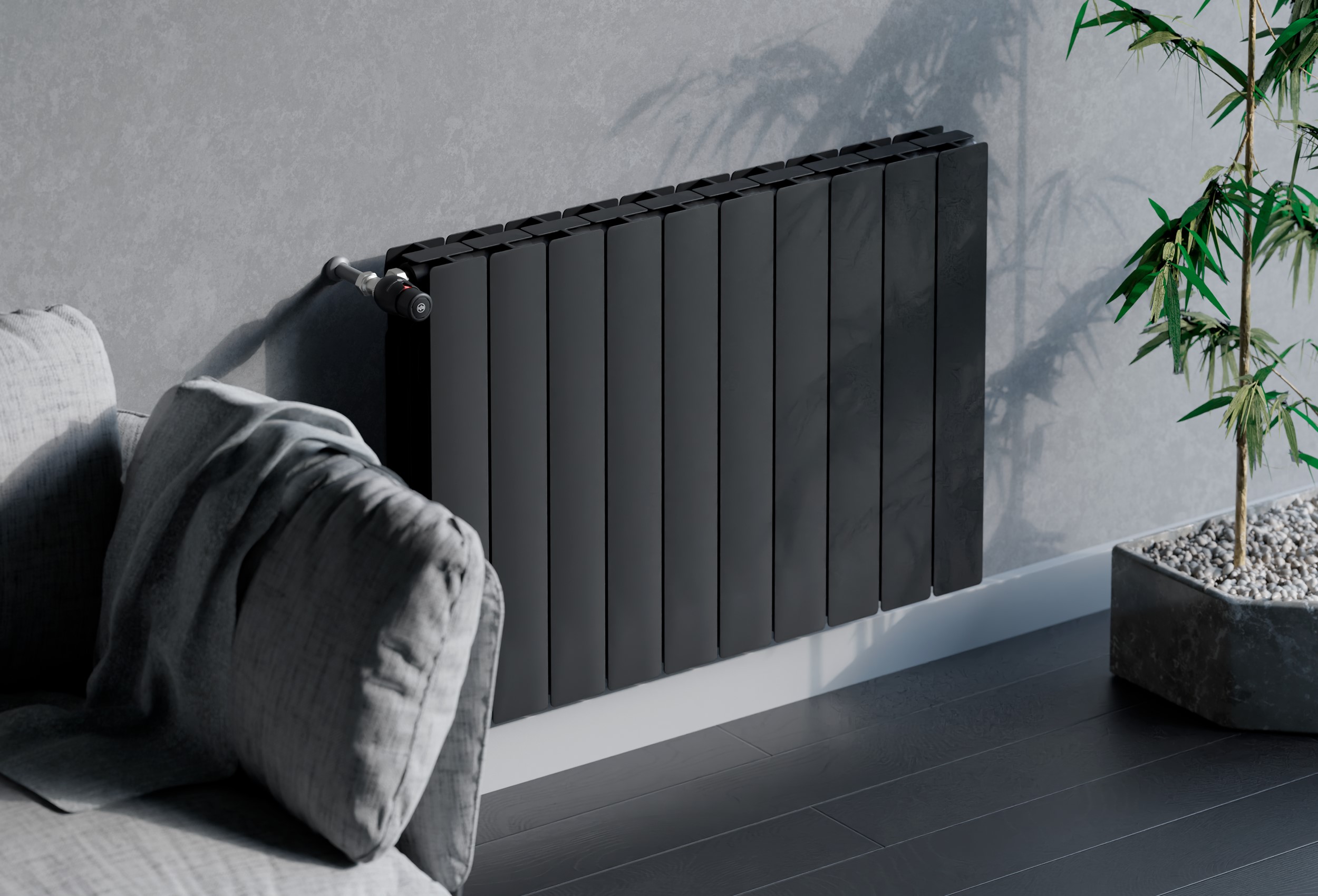 KFA Armatura ADR grzejnik pokojowy 57x96,6 cm podłączenie boczne czarny 763-120-81 - Wysyłka w 24h