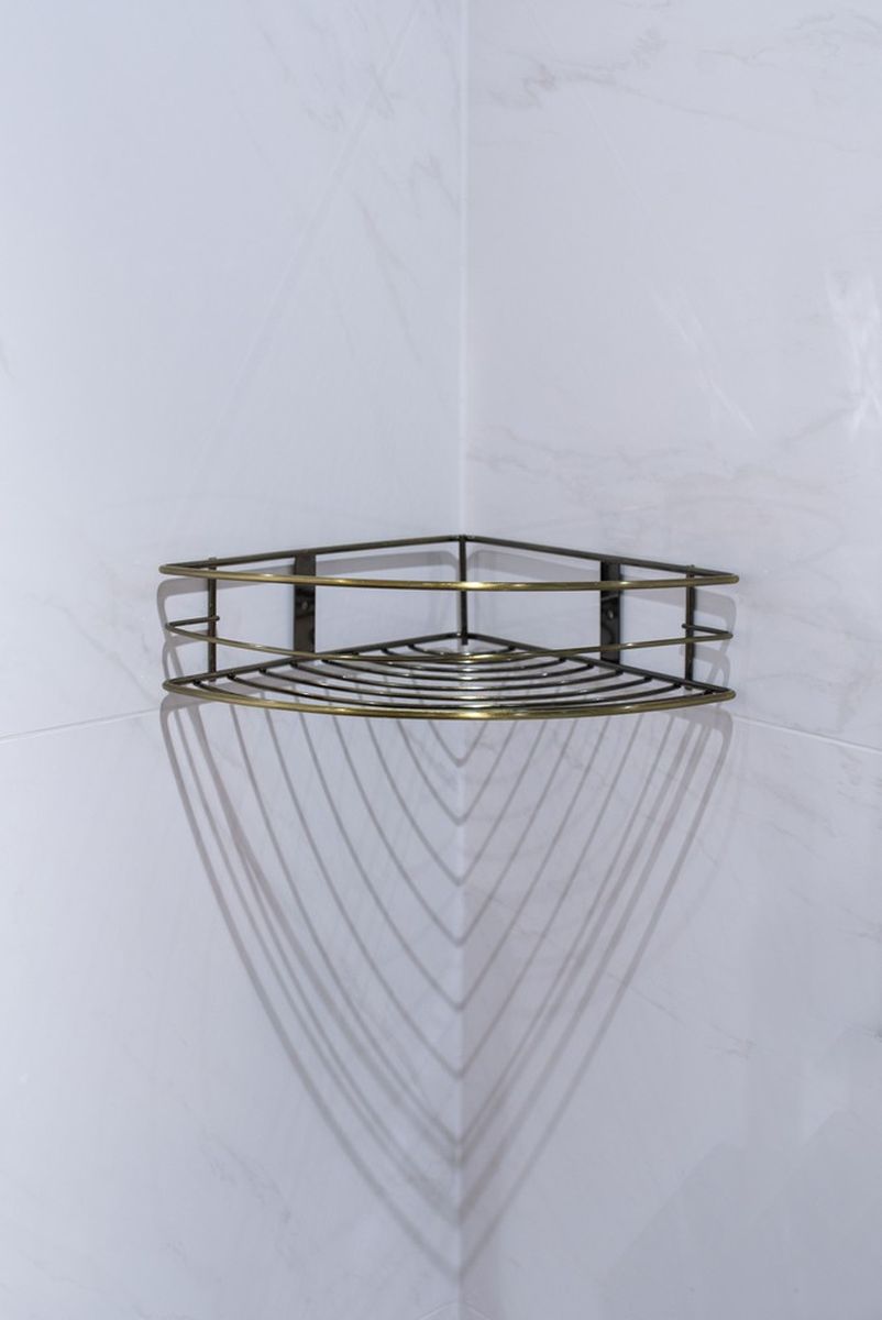 AWD Interior półka łazienkowa narożna złoto antyczne AWD02081706