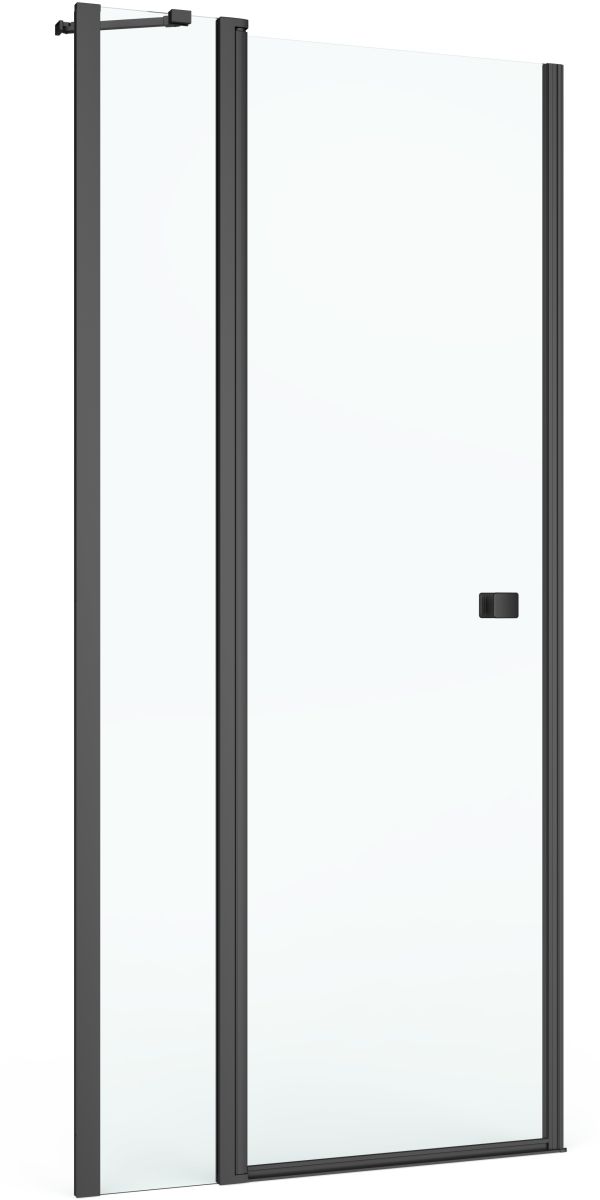Roca Capital drzwi prysznicowe 140 cm czarny mat/szkło przezroczyste AM4614016M