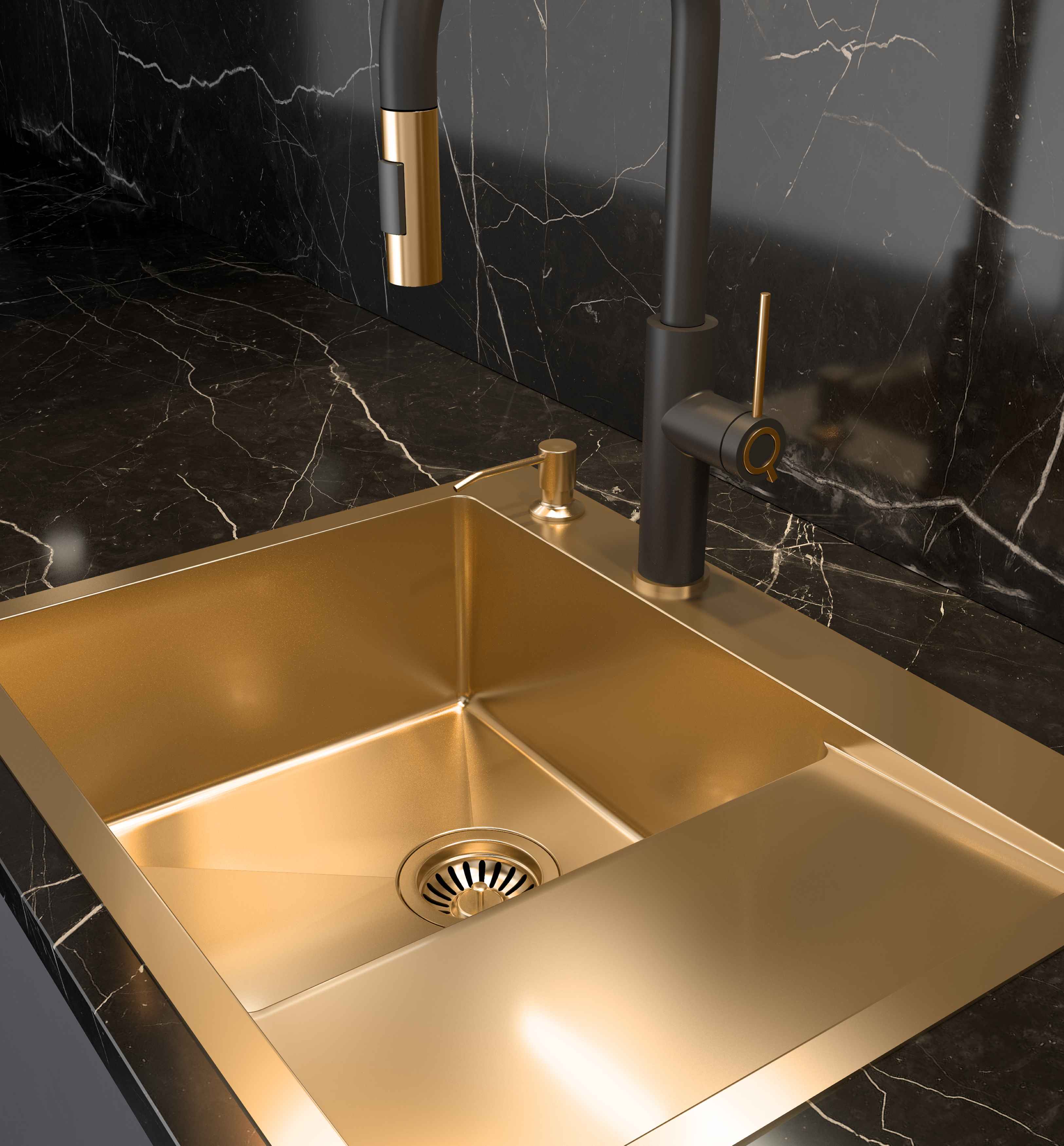 Quadron Russel 116 zlewozmywak stalowy 62x48 cm wpuszczany miedziany HB7911PVDBSC1