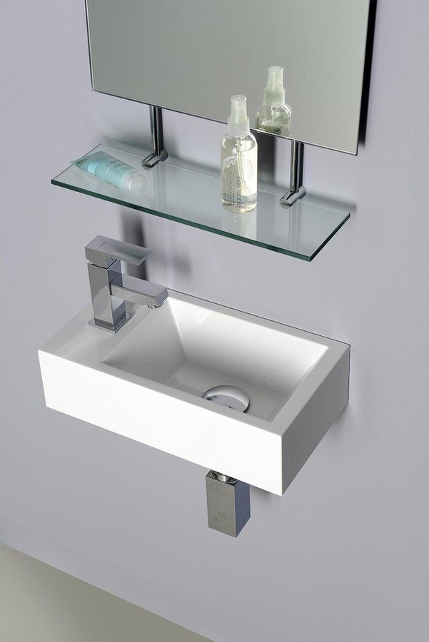 Sapho Small Amarok umywalka 40x22 cm ścienna prostokątna lewa biała AR400