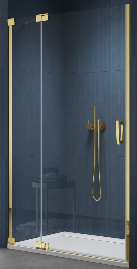 SanSwiss Cadura drzwi prysznicowe 120 cm lewe złoty/szkło przezroczyste CA13G1201207