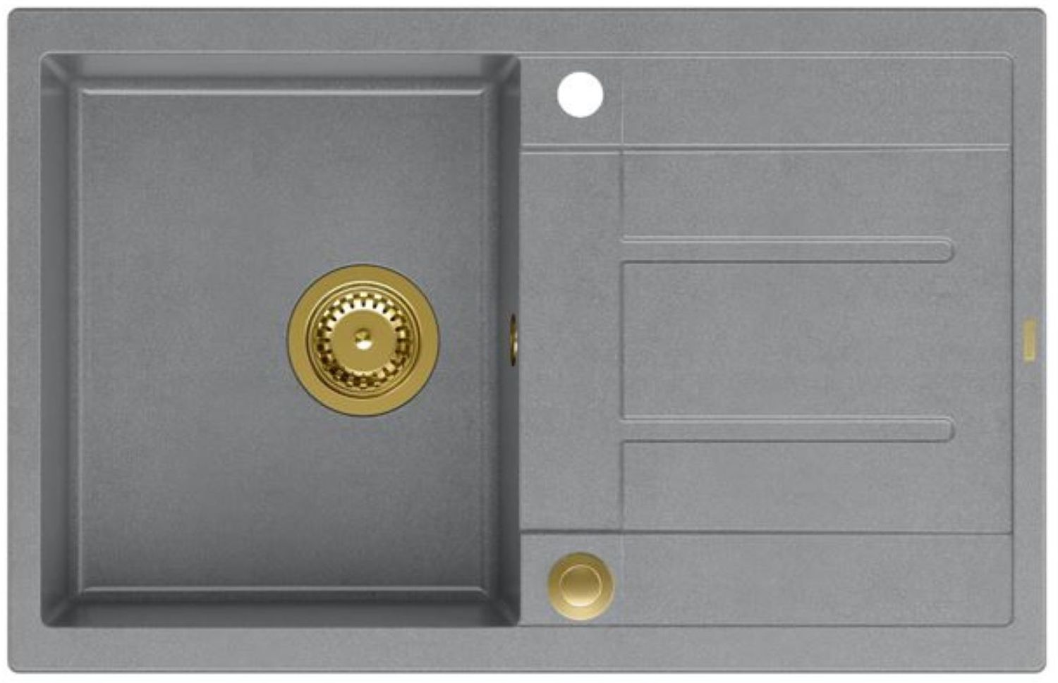 Quadron Morgan 111 zlewozmywak 78x50 cm GraniteQ wpuszczany silver stone/elementy złote HB8203U5-G1_P2O