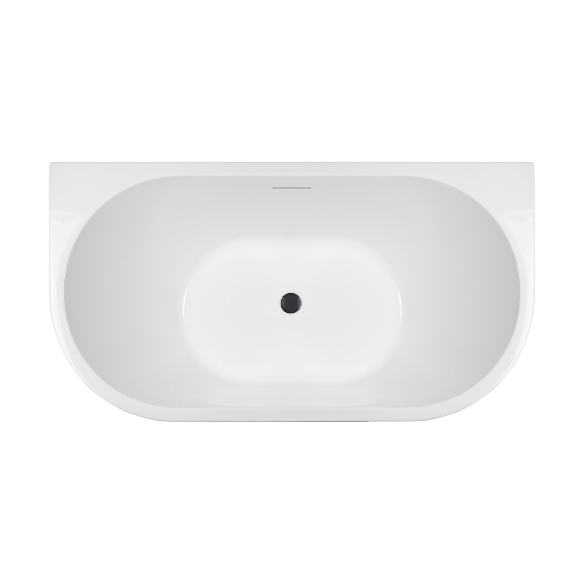 Zestaw Oltens Delva wanna przyścienna 150x70 cm owalna z pokrywą korka biały połysk/czarny mat (12018000, 09002300) - Wysyłka w 24h