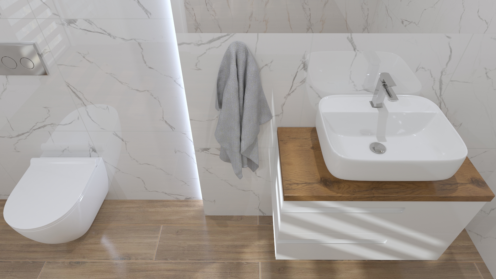 LaVita Karawela umywalka 50x40 cm prostokątna nablatowa biała