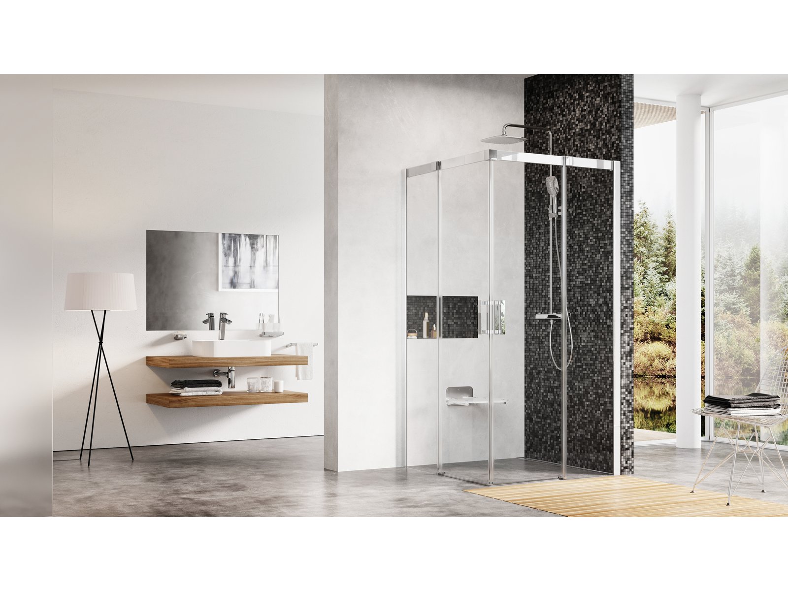 Ravak Matrix MSRV4-100/100 kabina prysznicowa 100x100 cm kwadratowa satyna/szkło przezroczyste 1WVAAU00Z1