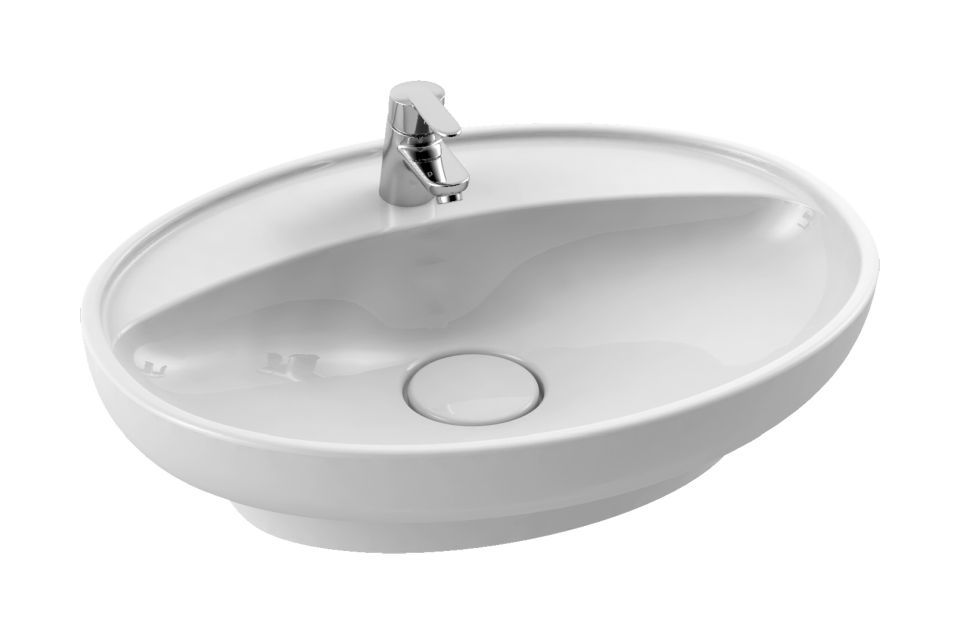 CeraStyle Lal umywalka 60x45,5 cm nablatowa / wpuszczana owalna biała 072200-u
