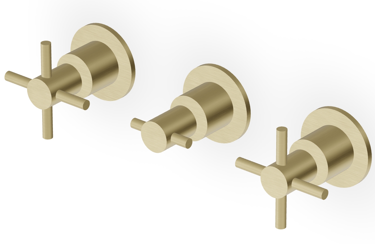 Zucchetti Helm bateria umywalkowa podtynkowa brytyjskie złoto szczotkowane ZHM695.XP31