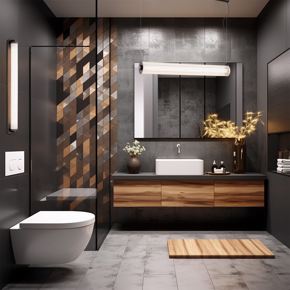 Argon Hampton kinkiet 1x34 W przezroczysty-tytan 8623