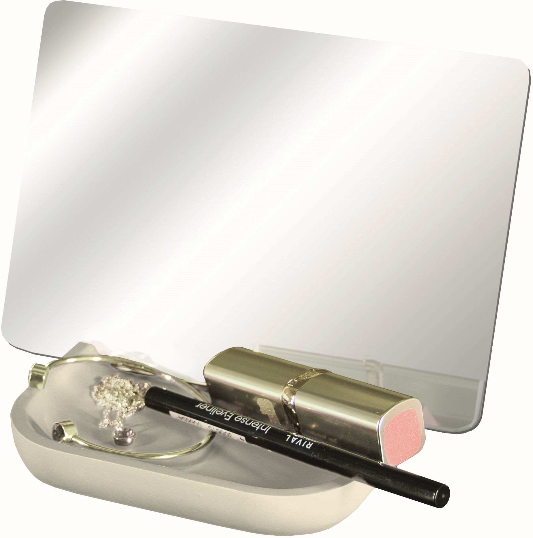 Kleine Wolke Tray Mirror lusterko kosmetyczne 12x17,3 cm prostokątne beżowy 8476226886