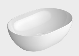 GSI Pura umywalka 50x35 cm owalna nablatowa biała 886011