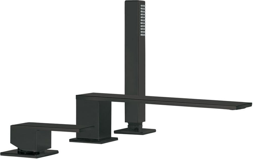 Tres Cuadro Exclusive bateria wannowo-prysznicowa 3-otworowa czarny mat 006.161.03.NM