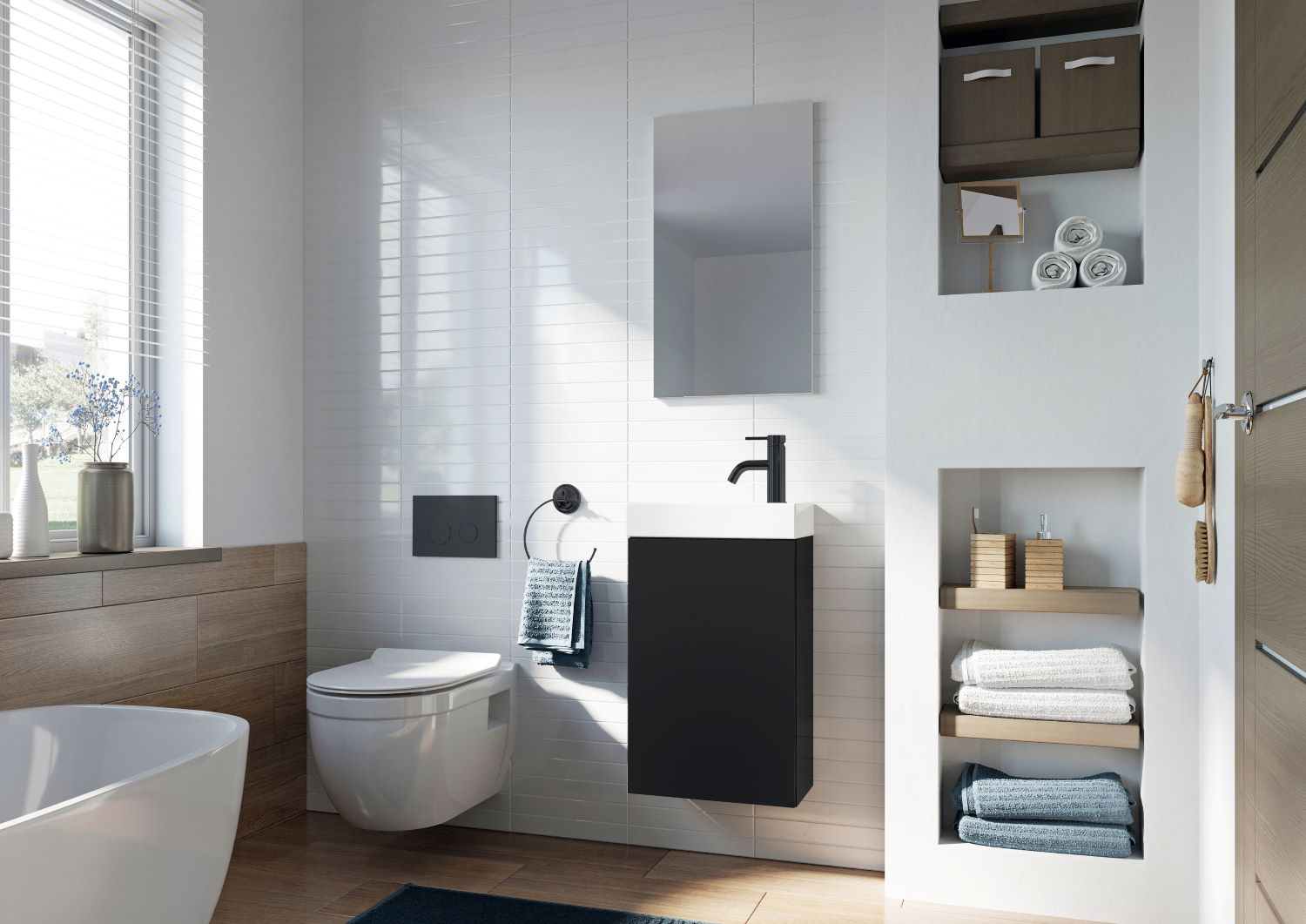 Elita Young Basic umywalka z szafką 40,2 cm black matt RE168996007160 - Wysyłka w 24h