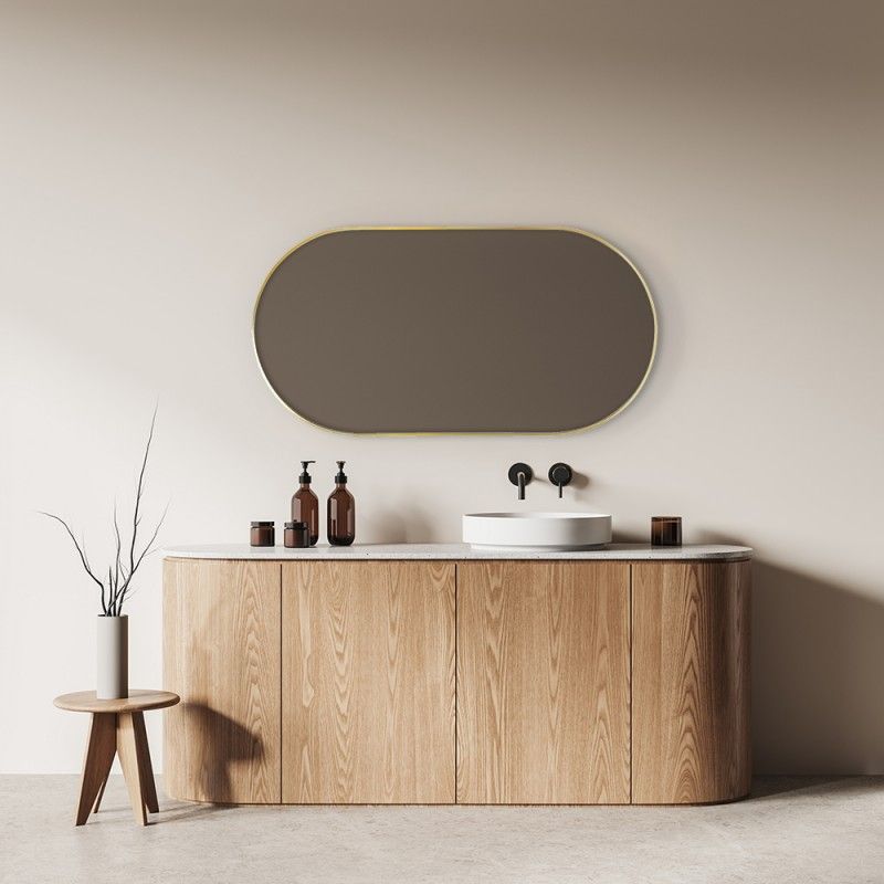 Ars Longa Scandi lustro 50x100 cm owalne jasny złoty SCANDI50100-ZS - Wysyłka w 24h
